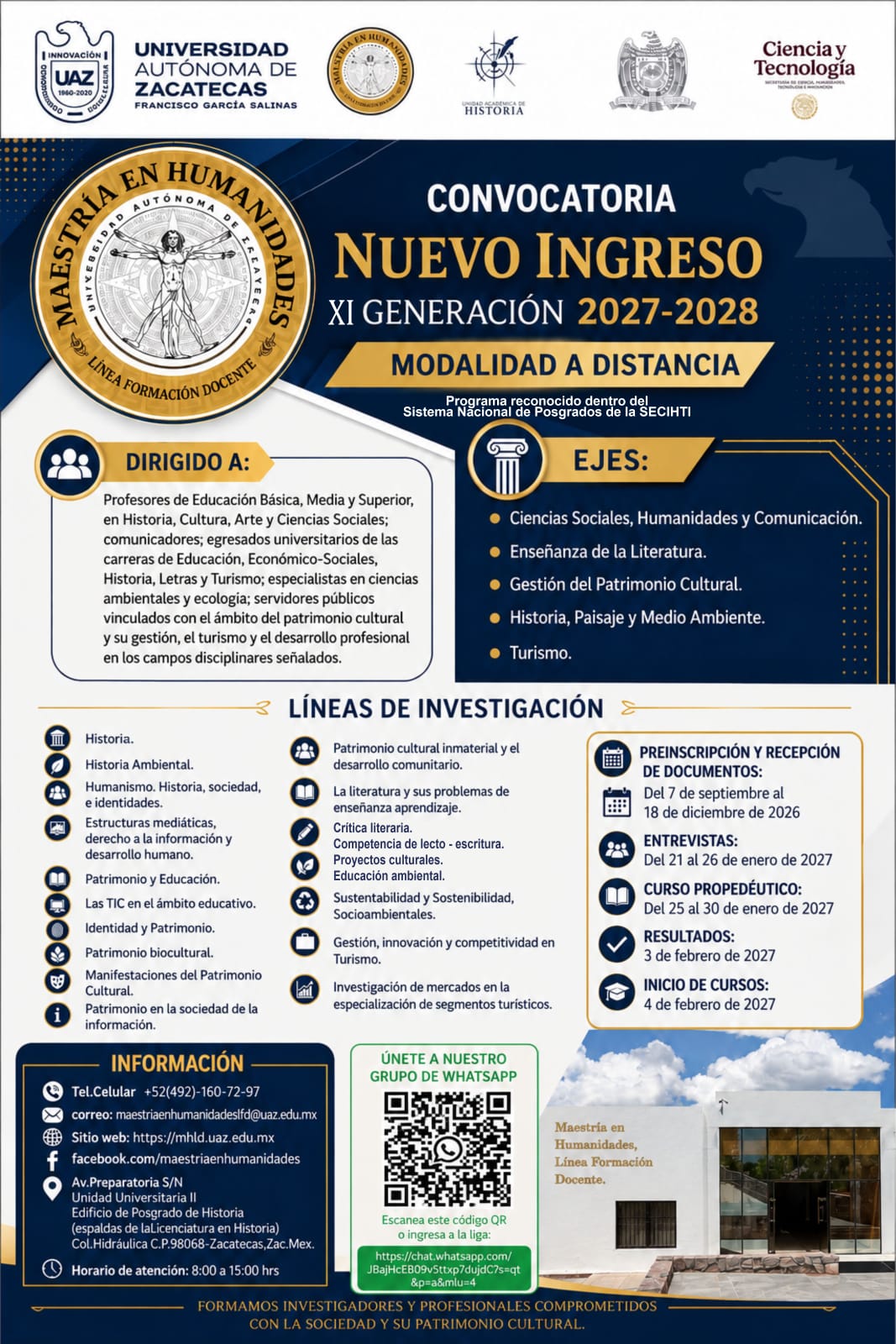 Nuevo ingreso - XI Generación 2027-2028